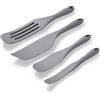 Tongjude Silicone Spatola Set, Resistente al calore Utensile da cucina per pentole antiaderenti, Servire, Cottura, Whisking, Smashing, Scooping, Spreading, 4 Pezzi