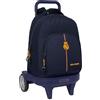 safta Real Madrid 2a squadre 24/25 - Zaino grande con ruote, Compact Evoluzione, rimovibile, ideale per bambini di diverse età, comodo, versatile, qualità, resistenza, 33 x 22 x 45 cm, colore blu marino,
