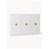 Westwing Collection Armadio componibile ad ante battenti Denise, larg. 300 cm, varie opzioni - Oro, Bianco