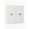 Westwing Collection Armadio componibile ad ante battenti Denise, larg. 200 cm, varie opzioni - Oro, Bianco