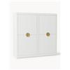 Westwing Collection Armadio componibile ad ante battenti Denise, larg. 200 cm, varie opzioni - Oro, Bianco