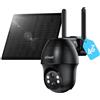 ieGeek 4G Telecamere da Esterno senza Fili, 2K 3MP Telecamera Videosorveglianza Pannello Solare con Sim, Batteria 10000mAh, PTZ 360°, Rilevamento PIR, Visione Notturna a Colori, IP65, senza WiFi