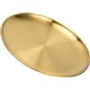 Nikou Piatti da portata in acciaio inox, piatto rotondo ispessito per barbecue, piatto dorato Dert piatto, vassoio rotondo in acciaio inox, 30 cm, ideale per feste e incontri