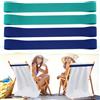 Gjinxi Set di 4 fasce per asciugamano da spiaggia con clip elastiche multifunzionali estensibili riutilizzabili per soggiorno, piscina, accessori da spiaggia