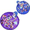 Guador 2 pezzi sacchetto di immagazzinaggio del giocattolo tappeto coperta borsa giocattolo immagazzinaggio mat borsa tappetino da gioco coulisse cappuccio borsa da viaggio Viola e blu