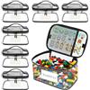 YHANEC 6 contenitori per giocattoli con etichetta per il nome e sacchetto di istruzioni, impermeabile, trasparente, in PVC, con chiusura lampo, per conservare i lego, puzzle, blocchi e giochi da
