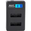 Generic Caricatore Portatile USB con Doppio Slot LCD per Batteria NP-BX1
