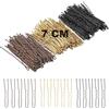 DTXLX Fermagli per capelli a forma di U, 150 pezzi, 7 cm, nero, oro, marrone, forcine per capelli spessi, accessori per capelli da donna, con scatola portaoggetti