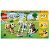 Creator Lego creator 31137 adorabili cagnolini, set 3 in 1 con bassotto, carlino, barboncino e altri animali giocattolo da costruire
