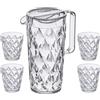 KOZIOL Crystal Brocca Caraffa 1,6L con 4 Bicchieri Superglas