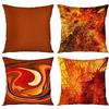 Emvency Set di 4 federe per cuscino arancione bruciato astratto rosso marrone chiaro funky acquerello grunge decorative federe per cuscini accento divano Home Decor quadrato 45,7 x 45,7 cm federe
