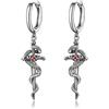 CUPENDA Orecchini a spada in argento Sterling con serpente a ciondolo, orecchini a cerchio in stile gotico, regali per donne e uomini