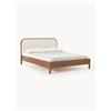 Westwing Collection Letto in legno con testiera in bouclé Jones