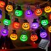 Homeleo Luci solari aggiornate a forma di zucca per decorazioni di Halloween all'aperto, 5 metri 30 LED multicolore luci di Halloween per esterni decorazione da giardino cortile porta d'ingresso