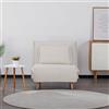 EVERGREENWEB MATERASSI & BEDS EVERGREENWEB - Poltrona Letto trasformabile | Poltrona letto con Materasso singolo e cuscino imbottito | Divanetto clic clac con Schienale Regolabile 1 posto con gambe in legno | Bianco |Velvet 80