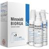 Laboratoires Bailleul S.A. Minoxidil Biorga 5% Soluzione Cutanea, 3 Flaconi Hdpe 60Ml Con Pompa Spray E Applicatore