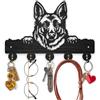MAYJOYDIY Portachiavi da parete in legno a forma di pastore tedesco, 30 x 20 cm, con ganci per chiavi, appendiabiti con 5 ganci in lega, per ingresso, porta d'ingresso, cucina, ufficio, decorazione