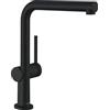 hansgrohe Talis M54 - Rubinetto da cucina a bassa pressione per caldaia da incasso, 1 tipo di acciaio, rubinetto da cucina con altezza del beccuccio 270 mm, miscelatore da cucina orientabile, nero