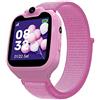 Cuifati Smart Watch Phone per Bambini, IP67 Impermeabile da 1,54 Pollici IPS Touch Screen Smartwatch per Ragazzi e Ragazze con Videochiamata Vocale a 2 Vie, modalità Scuola SOS Contapassi (Rosa)