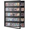 VEVOR Scatola Espositiva Trasparente Vetrina di Carte Sportive, 617x775x55 mm Cornice di Carte Collezionabili Calcio Basket Hockey, Protezione UV PC Vetro, Armadietto Muro Serratura, 35 Graduate
