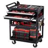 VEVOR Carrello Portautensili a 5 Ripiani con Ruote, Carico 181,4 kg Carrello da Lavoro con 2 Cassetti e Pannello Forato, Organizzatore per Utensili Meccanici con Sistema di Bloccaggio per Garage, Nero