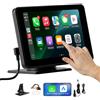 VEVOR Autoradio Portatile per Auto Senza Fili, Radio Portatile HD da 177,8 mm con Schermo Tattile per Apple CarPlay e Android Auto, con Telecamera di Retromarcia, Bluetooth, Navigazione GPS