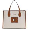 GUESS G Status Compartment Tote Natural/Cognac