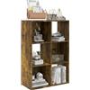 HOMCOM Libreria a Cubi con 6 Ripiani Portaoggetti in Legno dal Design Rustico, 61.5x29.5x91.5 cm, Marrone | Aosom Italy