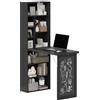 HOMCOM Scrivania Moderna Pieghevole con Libreria e Lavagna, in Legno e Metallo, 98x51x153 cm, Nero | Aosom Italy