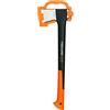 Fiskars Ascia da spacco, Con protezione per trasporto e conservazione, Lunga 60cm, Rivestimento antiaderente, Lama: Acciaio, Manico: Plastica con fibra di vetro, Nero/Arancione, X17-M, 1,53kg, 1015641