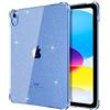 TiMOVO Cover Compatibile con iPad A16 11 Generazione 11 Pollici 2025, iPad 10 Generazione 2022 10,9, Custodia Protettiva in TPU Trasparente Morbido Antiurto Sottile e Leggero, Glitter Chiaro