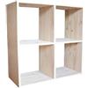 ARANAZ S.L. MANUFACTURAS DE LA MADERA Secchio di stoccaggio senza vernice 4 scomparti 70,4 x 70,5 x 30 cm