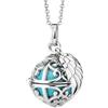 Engelsrufer ERN-ER23-26-XS - Collana da donna in argento sterling con ciondolo a sfera sonora turchese, chiusura a moschettone, senza nichel, dimensioni: 45 + 5 cm, 50 cm, Argento sterling, Nessuna