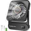 Ajgvq Ventilatore da Tavolo, 3 Velocità Ventilatore USB Ricaricabile di Batteria, Piccolo ma Potente, Ventilatore Scrivania Silenzioso, Ventilatore Portatile per Viaggio, Interno, Esterno, Regalo