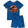 Jurassic World Set Pigiama Blu per Ragazzi | T-Shirt e Pantaloncini a Maniche Corte per Bambini Pjs | Design del Dinosauro del Film | Merce Ufficiale | Regalo Perfetto