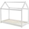 BAÏTA Letto per bambini, capanna Tiny pino bianco, 70 x 140 cm, rete inclusa