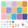 PH PandaHall 19500pz Mini Perline Vetro 2mm Perline Semi di Vetro Colorate, 15 Colore Perlines Distanziatrici per Braccialetti Bigiotteria Collane Artigianato Gioielli Fai da Te, Foro:1mm