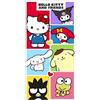 Sanrio My Melody - Asciugamano da spiaggia per bambini, in microfibra, rosa con strisce bianche, 70 x 140 cm (Hello Kitty Friends)