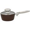 Tognana Pearlbrown stone, Casseruola 1 manico 16 cm con coperchio, alluminio forgiato, marrone