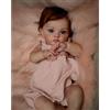 TKYFOYS 22 Pollici Lunghi Capelli Castani Silicone Vinile Corpo Realistico Reborn Baby Doll Bambole Realistiche Neonato Ragazza