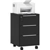HOMCOM Mobiletto da ufficio su ruote con 3 cassetti e serratura, mobiletto archiviazione ufficio su ruote, 40 x 40 x 63,5 cm, nero | Aosom Italy