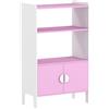 AIYAPLAY Libreria per bambini, 2 Ripiani, 2 Armadietti, autoportante, Design anti-ribaltamento, Piedini antiscivolo, MDF, Rosa+bianco | Aosom Italy