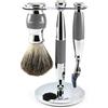 Edwin Jagger - Set di 3 pezzi per rasatura con pennello di tasso puro per lame Fusion