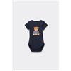 Tezenis Body Bebè Mezza Manica In 100% Cotone Blu