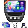 Rimoody 2G+64G Wireless Carplay Android 13 Autoradio 2 Din per Toyota Aygo Peugeot 107 Citroën C1 2004-2014 10.1 Pollici Autoradio con Android Auto GPS Navi WiFi Bluetooth FM/RDS/DAB/SWC Telecamera Posteriore