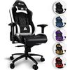 KLIM eSports - Sedia gaming bianca di Alta Qualità + Supporto Lombare e Cervicale + Reclinabile + Poltrona Gaming Ergonomica e Regolabile + Pelle Sintetica e Materiali Premium [NUOVA VERSIONE]