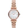 Emporio Armani Orologio Donna, movimento a due lancette, cassa in acciaio inossidabile oro rosa 28 mm con bracciale in acciaio inossidabile, AR11316