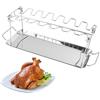PIQIUQIU Supporto per cosce di pollo, in acciaio inox, per 14 cubi di pollo, lavabile in lavastoviglie, non adesivo, durevole