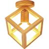 iDEGU Lampada da Soffitto Moderna a Forma di Gabbia Cubo Geometrico Plafoniera Vintage in Legno E27 illuminazione per Camera da Letto, Soggiorno, Ristorante, 16 cm