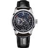 OBLVLO Orologio meccanico automatico di marca superiore per uomo Orologio luminoso con stella terrestre Cinturino in pelle impermeabile GC (GC-YYB)